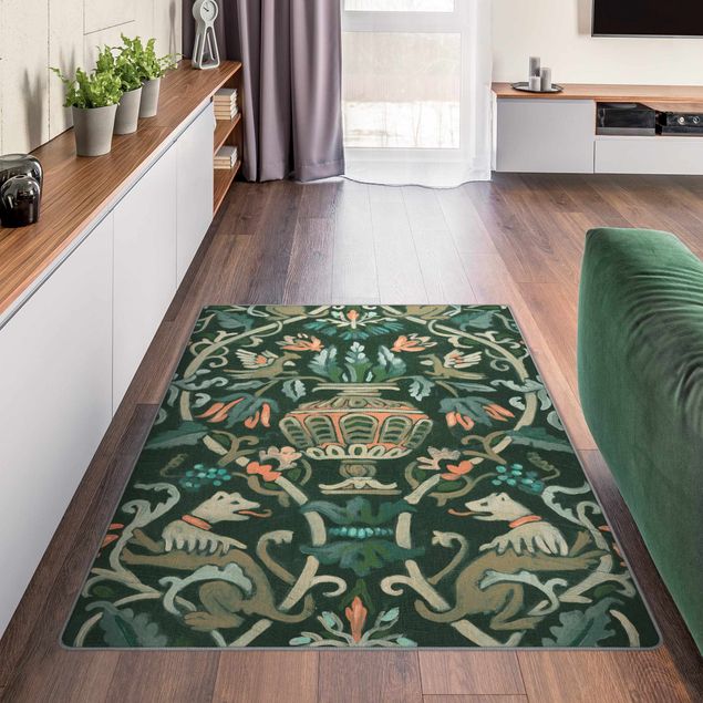 Green rugs Medieval Rug I