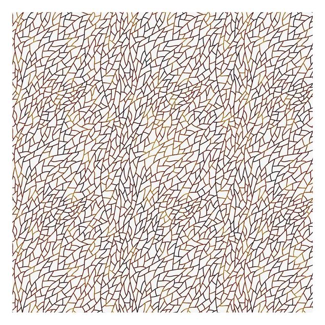 Wallpaper - Mosaic Lines Pattern Brown Gold