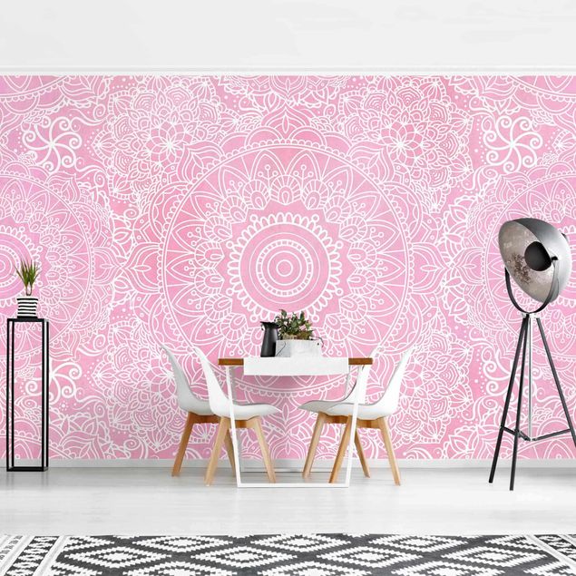 Wallpaper - Pattern Mandala Light Pink
