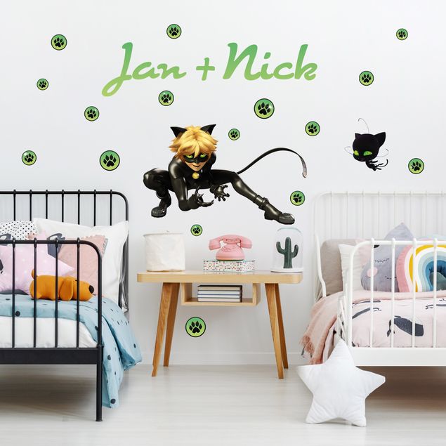 Wall stickers Miraculous Cat Noir Customised Name