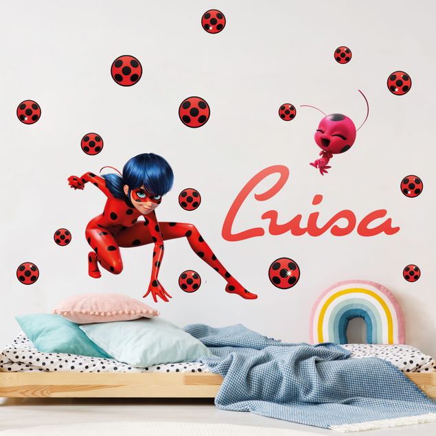 Wall art stickers Miraculous Ladybug Customised Name