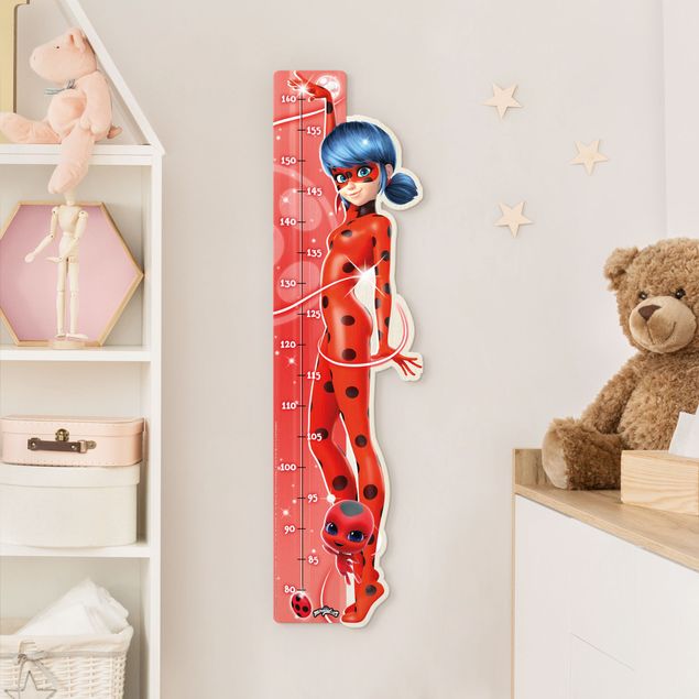 Wooden height chart for kids - Miraculous Ladybug Standing Tall