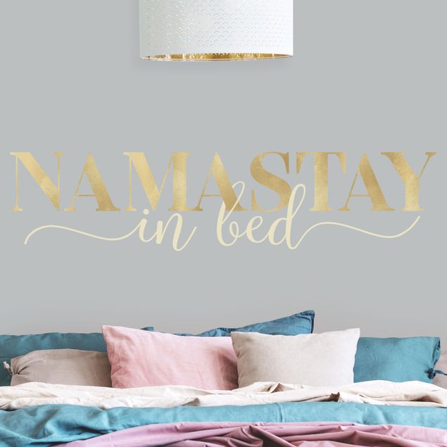 Wall art stickers Namastay in bed Gold