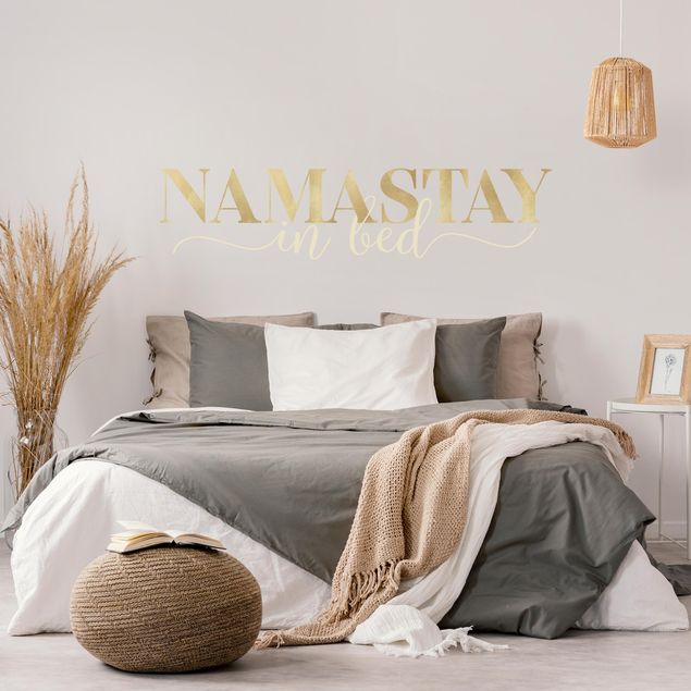 Wall sticker - Namastay in bed Gold