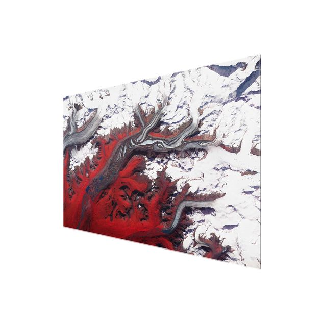 Glass print - NASA Picture Glacier In Alaska
