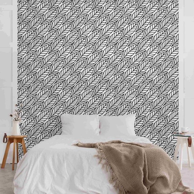 Wallpaper - Natural Pattern Leaves Black