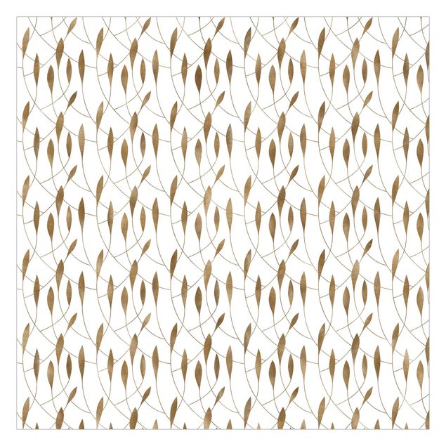 Walpaper - Natural Pattern Sweeping Leaves In Gold