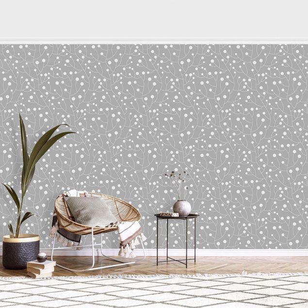 Wallpaper - Natural Pattern Growth With Dots On Gray