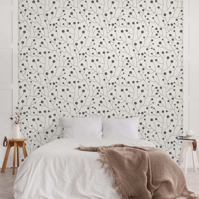 Wallpaper - Natural Pattern Growth With Dots Gray
