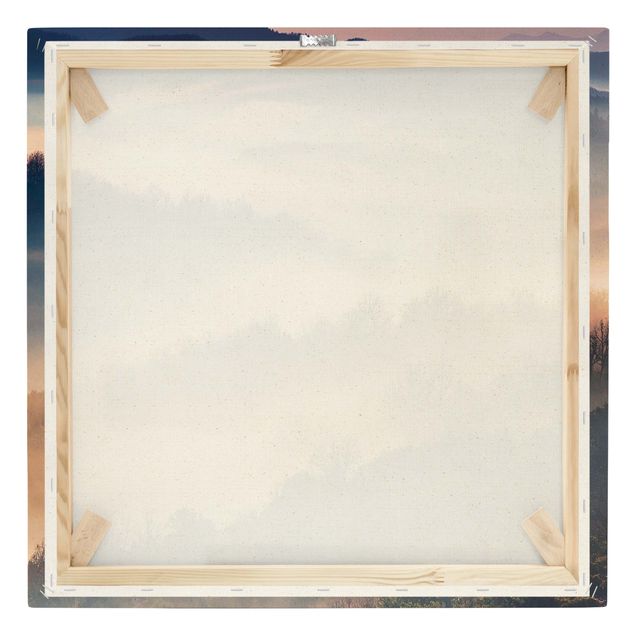 Natural canvas print - Fog At Sunset - Square 1:1