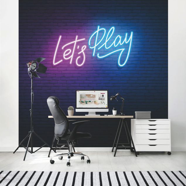 Wallpapers Neon Text Let's Play