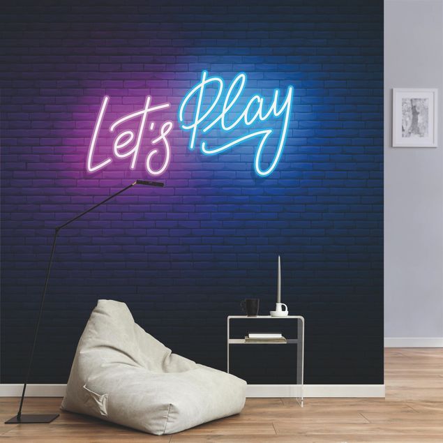 Wallpaper - Neon Text Let's Play