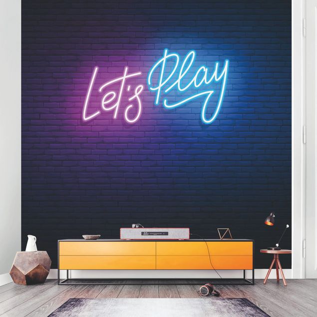 Wallpaper - Neon Text Let's Play