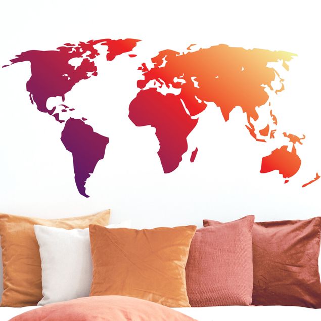 Wall stickers maps No.212 World Map Red