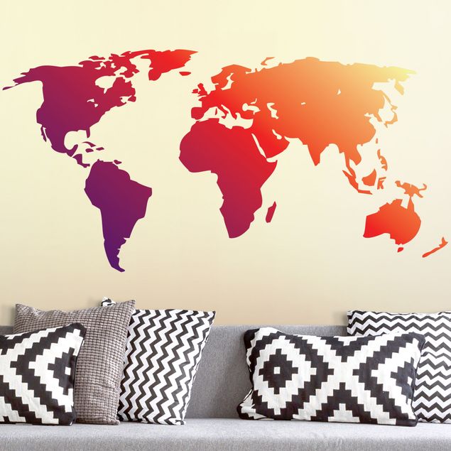 Cityscape wall stickers No.212 World Map Red