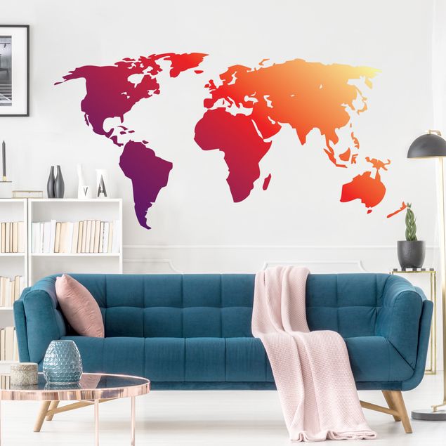 Wall stickers No.212 World Map Red