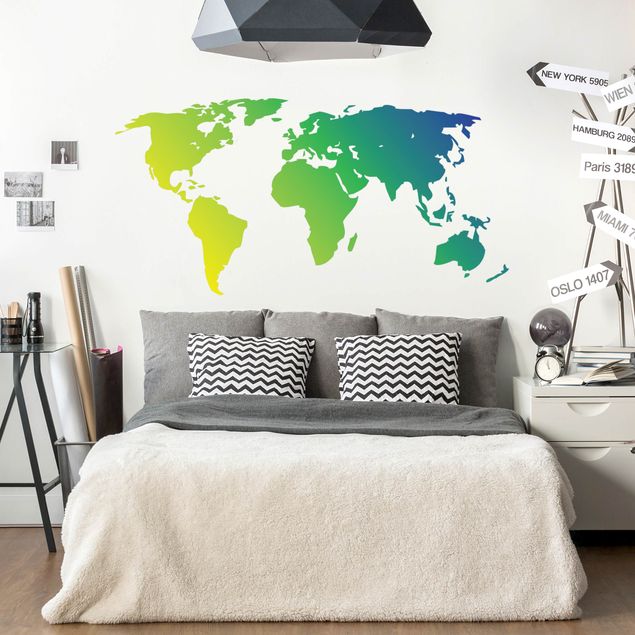 Wall sticker - No.213 World Map Green