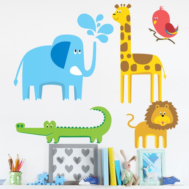 Jungle theme wall stickers No.bp2 zoo animals