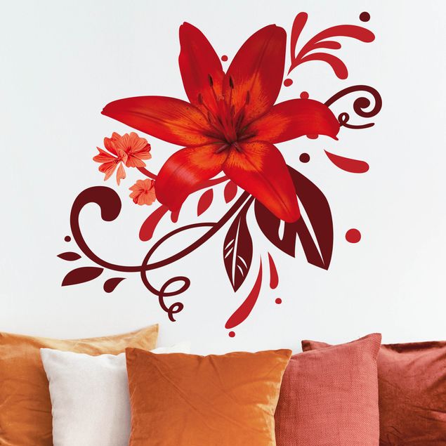 Floral wall stickers No.bp7 Lilies