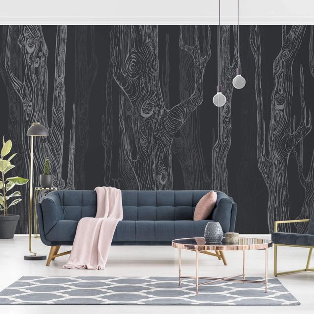 Wallpapers No.MW20 Living Forest Anthracite Grey