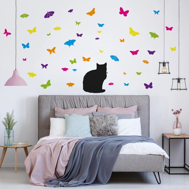 Wall stickers NO.RS68 Cat and Butterflies