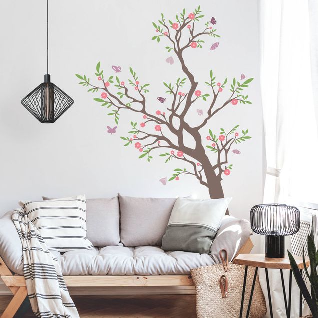 Wall decal No.rs75 branch with butterflies