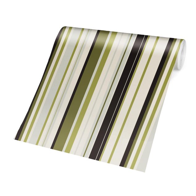 Wallpaper - No.TA103 Stripe Pattern Greens