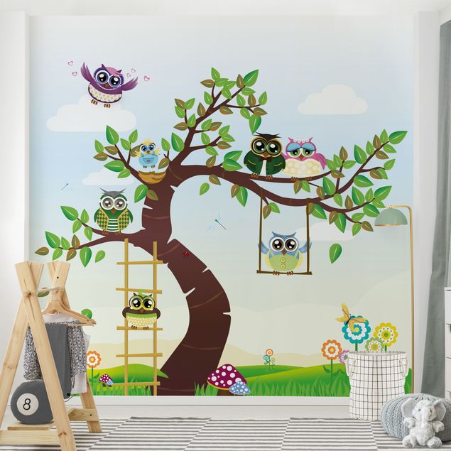 Wallpaper - No.YK23 Funny Owl Tree