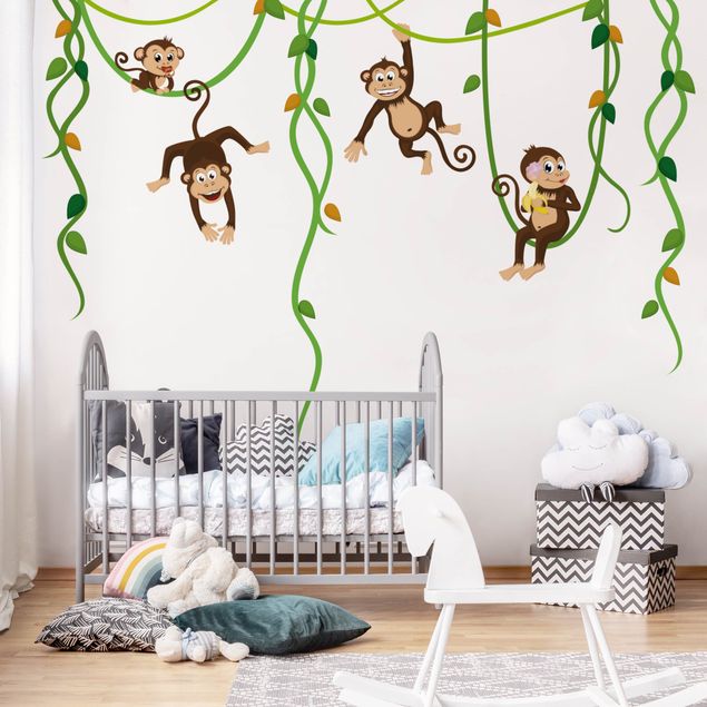 Wall stickers trees No.yk28 monkey band