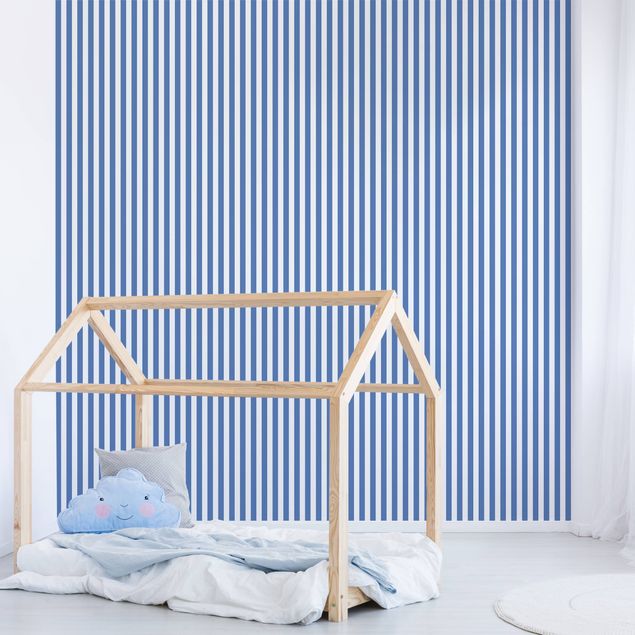 Wallpapers No.YK44 Strips Blue White