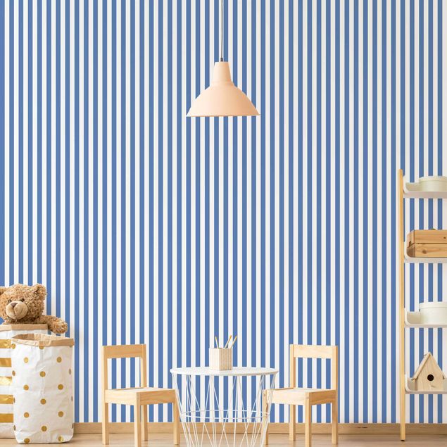 Wallpaper - No.YK44 Strips Blue White