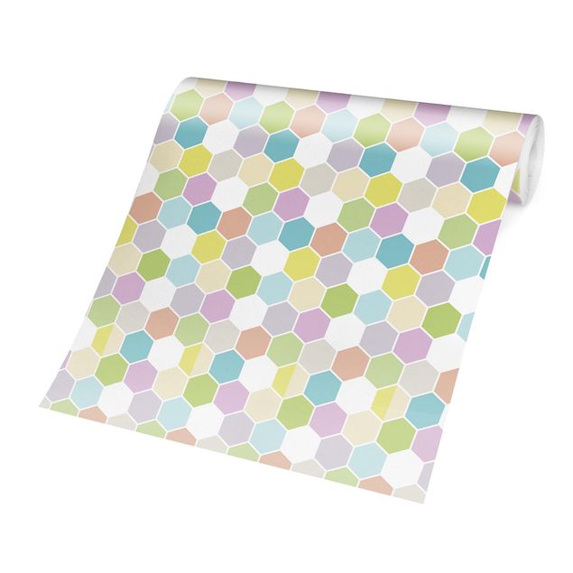 Wallpaper - No.YK52 Hexagon Pastel