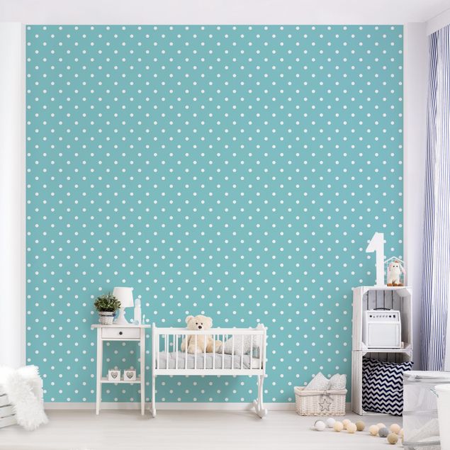 Wallpapers No.YK55 White Dots On Turquoise