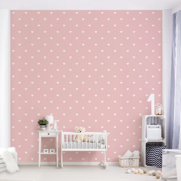Wallpapers No.YK59 White Hearts On Pink
