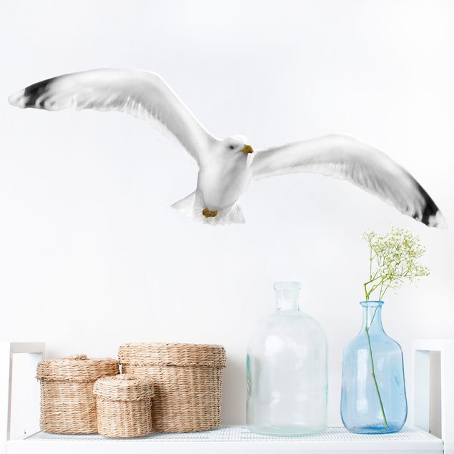 Animal print wall stickers No.yk5 flying seagull