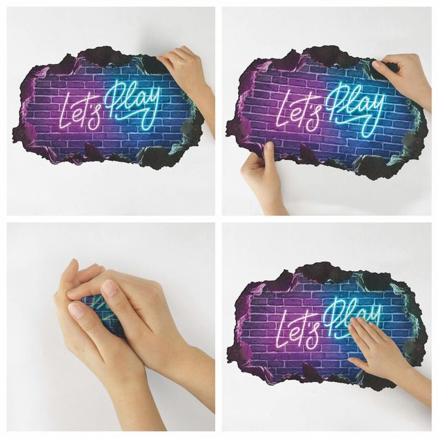 Wall sticker - Neon Text Let's Play