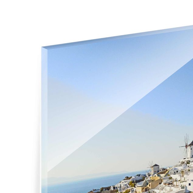 Glass print - Oia On Santorini