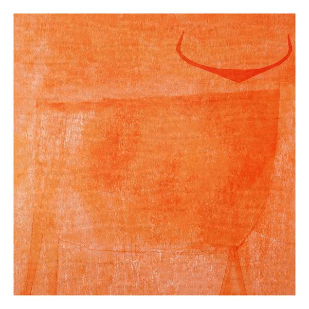 Glass print - Orange Bull