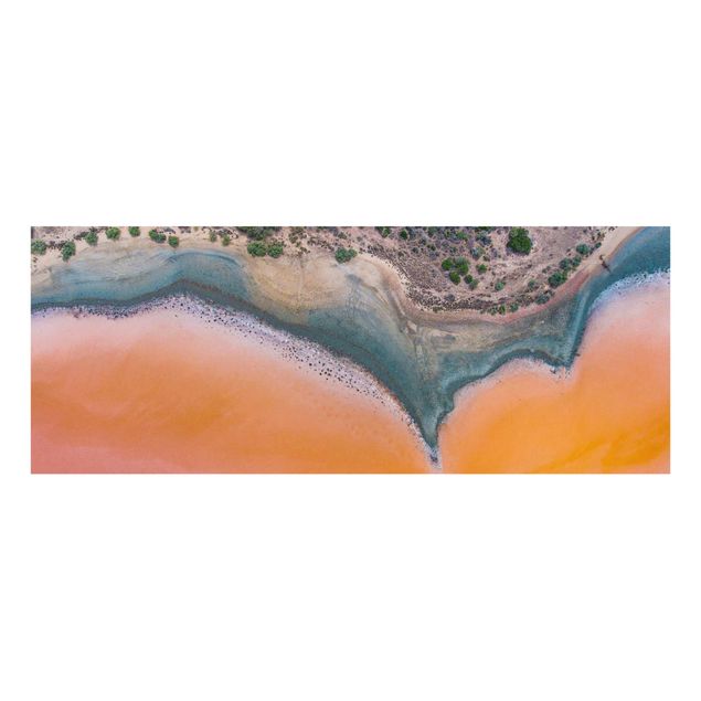 Glass print - Orange Lake Shore On Sardinia