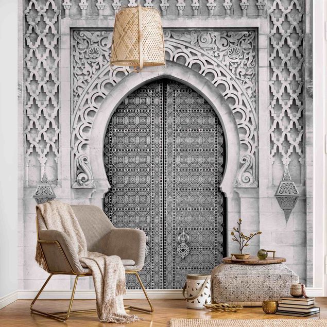 Wallpaper - Oriental Gate Black And White