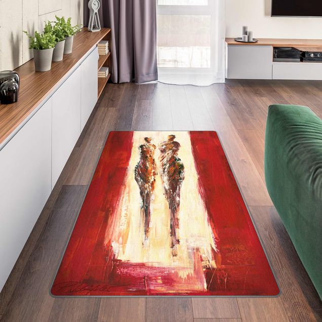 modern area rugs Couple In Red