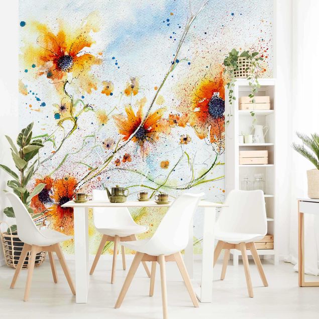 Wallpaper - Painted Flowers