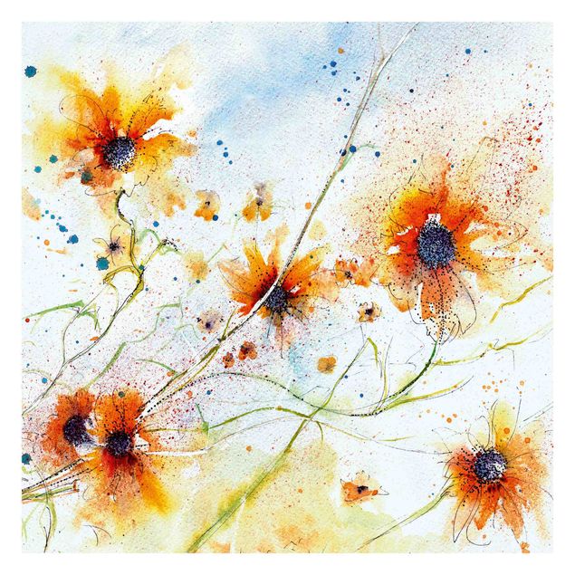 Wallpaper - Painted Flowers