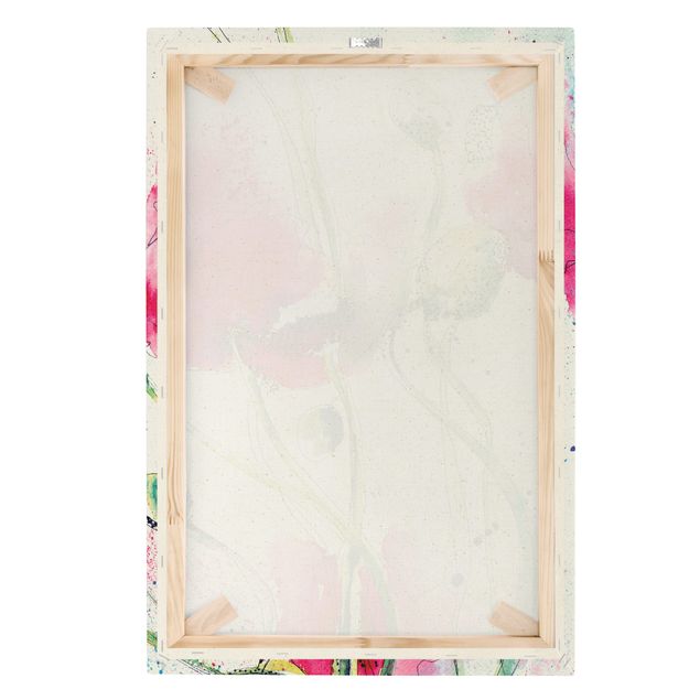 Natural canvas print - Painted Poppies - Portrait format 2:3