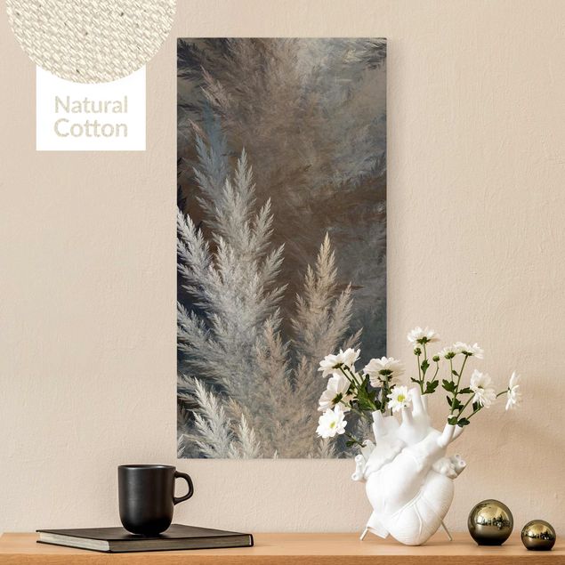 Natural canvas print - Pampas Grass At Dawn - Portrait format 1:2