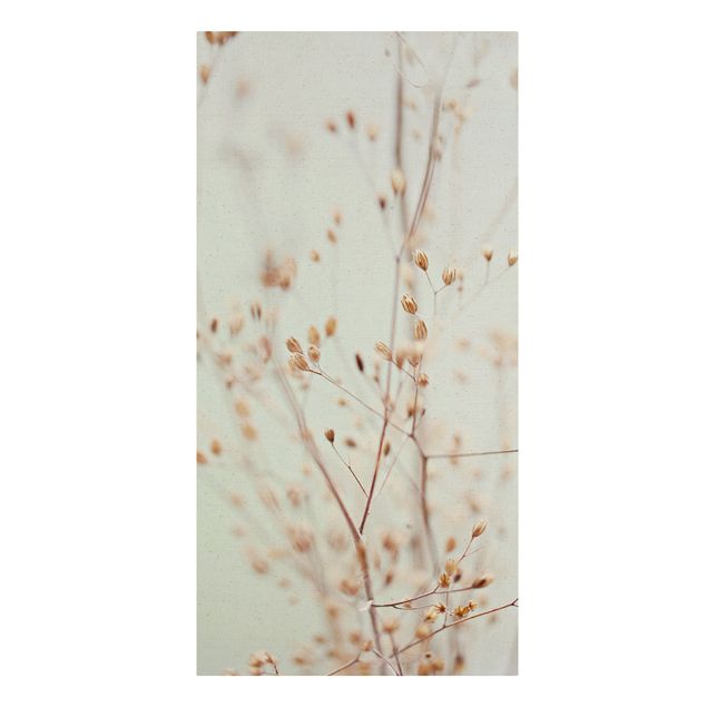 Natural canvas print - Pastel Buds On Wild Flower Twig - Portrait format 1:2