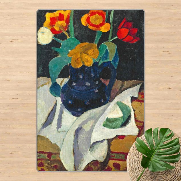 Floral rugs Paula Modersohn-Becker - Still life With Tulips
