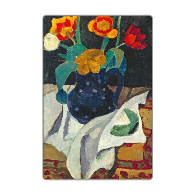 Woven rugs Paula Modersohn-Becker - Still life With Tulips