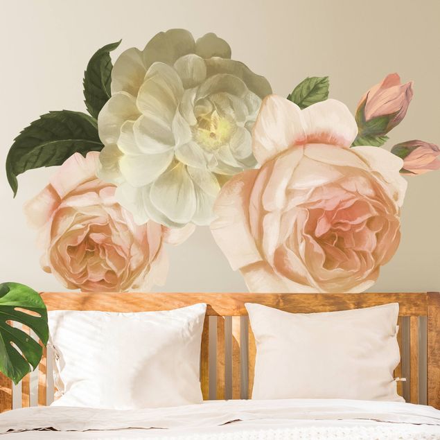 Wall stickers flower Peach-colored rose bouquet