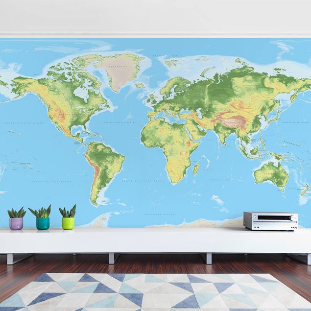 Wallpaper - Physical World Map